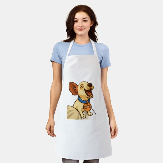 Schattige gapende Chihuahua cartoon Schort (Gedragen)