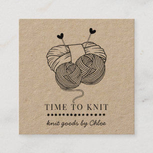 Schattige garen handgemaakte gebreide goederenkraf vierkante visitekaartje