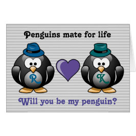 Schattige Gay Penguins Two Grooms Love Heart Pet