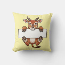 Schattige gazelle met blanco bord cartoon