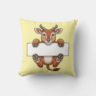 Schattige gazelle met blanco bord cartoon kussen