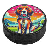 Schattige Geanimeerde Hond Hockey Puck (3/4)