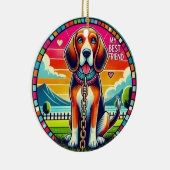 Schattige Geanimeerde Hond Keramisch Ornament (Rechts)