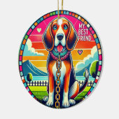 Schattige Geanimeerde Hond Keramisch Ornament (Links)