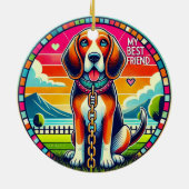 Schattige Geanimeerde Hond Keramisch Ornament (Achterkant)