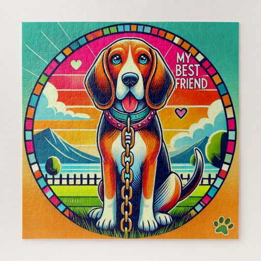 Schattige Geanimeerde Hond Legpuzzel (Verticaal)