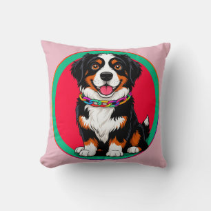 Schattige Geanimeerde Hond met Halsband Kussen
