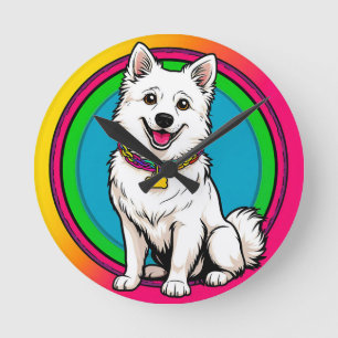 Schattige Geanimeerde Hond met Halsband Ronde Klok