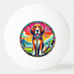 Schattige Geanimeerde Hond Pingpongbal