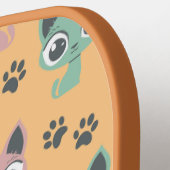 Schattige geanimeerde keuken- en patroonkatten kok pickleball paddle (Links Detail)