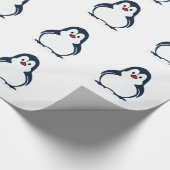 Schattige Geanimeerde Pinguïn Cadeaupapier (Hoek)
