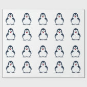 Schattige Geanimeerde Pinguïn Cadeaupapier (Vlak)
