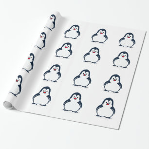 Schattige Geanimeerde Pinguïn Cadeaupapier