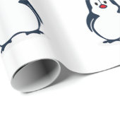 Schattige Geanimeerde Pinguïn Cadeaupapier (Rol Hoek)
