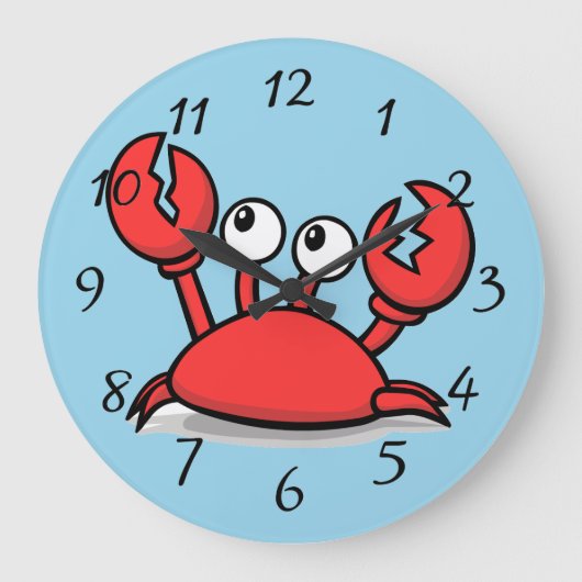 schattige geanimeerde rode krab grote klok (Voorkant)