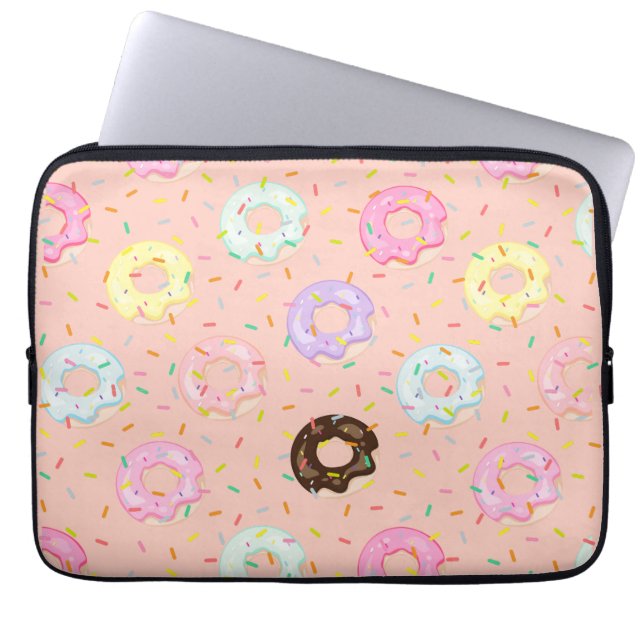 Schattige gebak bakkerij pastel Sprinkles Donuts p Laptop Sleeve (Voorkant)