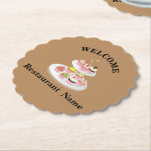 Schattige gebak bakkerij winkel welkom cupcake Naa Kartonnen Onderzetters (Gekanteld)