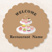 Schattige gebak bakkerij winkel welkom cupcake Naa Kartonnen Onderzetters (Voorkant)