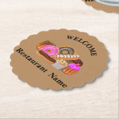 Schattige gebak bakkerij winkel welkom Donut geper Kartonnen Onderzetters (Gekanteld)