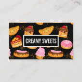 Schattige gebak en snoep klantenkaartje (Voorkant)