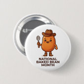 Schattige Gebakken Boon Cowboy Ronde Button 5,7 Cm (Voorkant /achterkant)