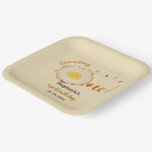 Schattige gebakken ei 1e verjaardag papieren bordje (Gebogen)