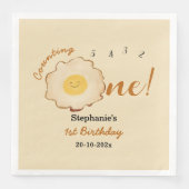 Schattige gebakken ei 1e verjaardag servet (Voorkant)