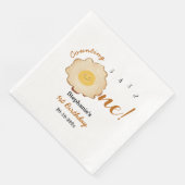 Schattige gebakken ei 1e verjaardag servet (Hoek)