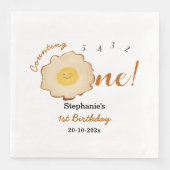 Schattige gebakken ei 1e verjaardag servet (Voorkant)