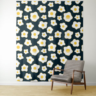 Schattige gebakken eieren bloempatroon wandkleed