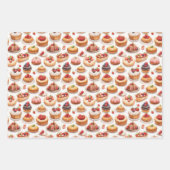 Schattige gebakken snoep bessen betegeld patroon inpakpapier vel (Voorkant 2)