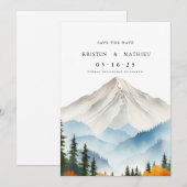 Schattige gebergte save the date (Voorkant / Achterkant)