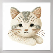 Schattige geborduurd Katten muurkunst voor kattenl Poster (Voorkant)