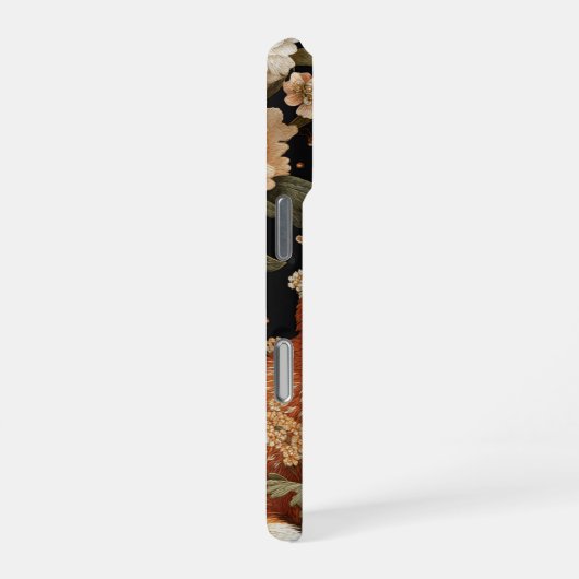 Schattige geborduurde look Fox & Flowers iPhone Hoesje (Rechterkant)