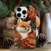 Schattige geborduurde look Fox & Flowers iPhone Hoesje