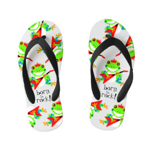 Schattige geboren om Rock Tree Frogs met rode gita Kinder Teenslippers