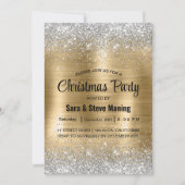 Schattige geborsteld goud faux zilver glitter kers kaart (Voorkant)