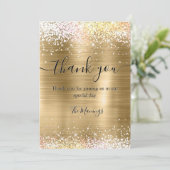 Schattige geborsteld gouden faux silver glitter be kaart (Staand voorkant)