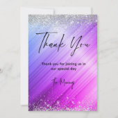 Schattige geborsteld paarse faux silver glitter be kaart (Voorkant)