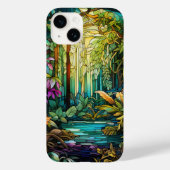 Schattige gebrandschilderd glas tropisch bos Case-Mate iPhone case (Achterkant)