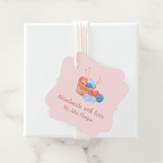 Schattige gebreid zelfgemaakt hang Label | roze (In situ)