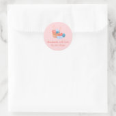 Schattige gebreid zelfgemaakt label | roze (Tas)
