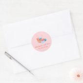 Schattige gebreid zelfgemaakt label | roze (Envelop)