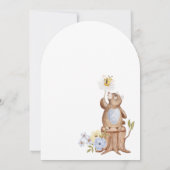 Schattige gebreide Floral Woodland Beer Baby Boy S Kaart (Achterkant)