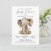 Schattige Gebreide Safari Olifant Baby shower Kaart (Staand voorkant)
