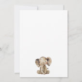 Schattige Gebreide Safari Olifant Baby shower Kaart (Achterkant)