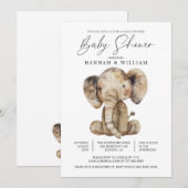 Schattige Gebreide Safari Olifant Baby shower Kaart (Voorkant / Achterkant)
