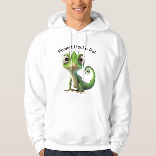 Schattige Gecko Pocket Hoodie - Grappig Schattige  (Voorkant)