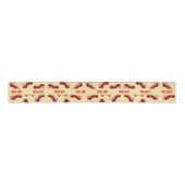 Schattige Geel Aangepaste Naam Firetruck Kids Verj Grosgrain Lint (Voorkant)