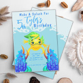 Schattige geel Axolotl Boy Onderwater Verjaardagsf Kaart